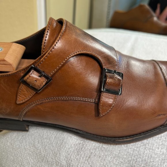 To Boot Elegant Monkstrap Burnished Tan Size 10 Shoe - Picture 9 of 10